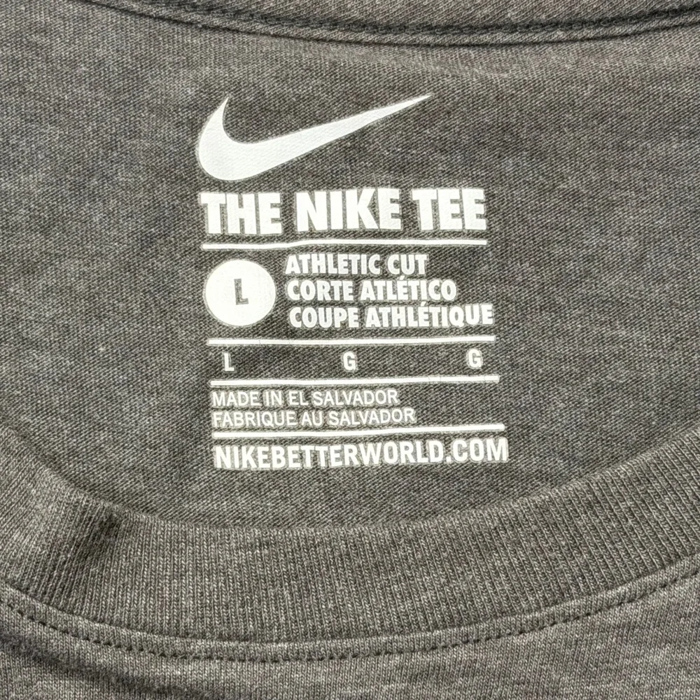 Nike Just Do It Graphic Tee Charcoal Gray Red Swoosh Mens Large